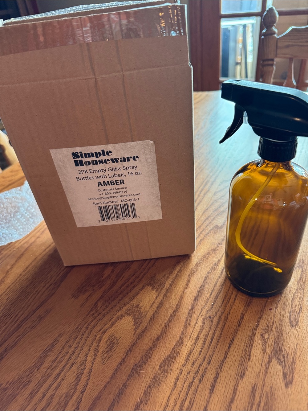 Amber Glass Spray Bottle - 16 oz (4 bottles total-selling all as a set)